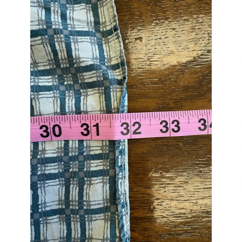Vintage Levis Shirt Mens Medium Green Blue Plaid Long‎ Sleeve Button Front 90s